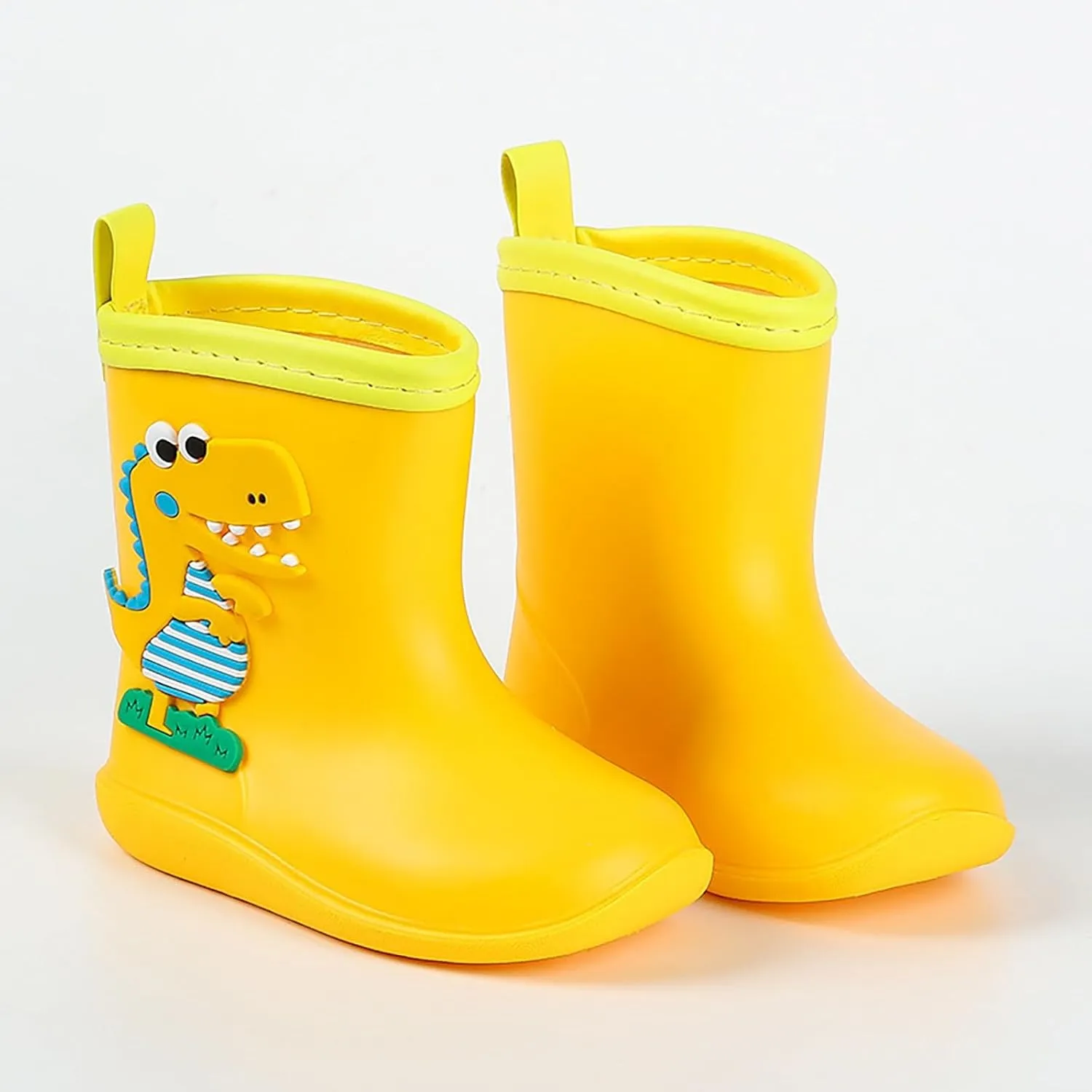 Little Child Toddler Boys Girls Rain Boots Dinosaur Print Non Slip Flat Rain Shoes Mud Boots Kids Rubber Boot