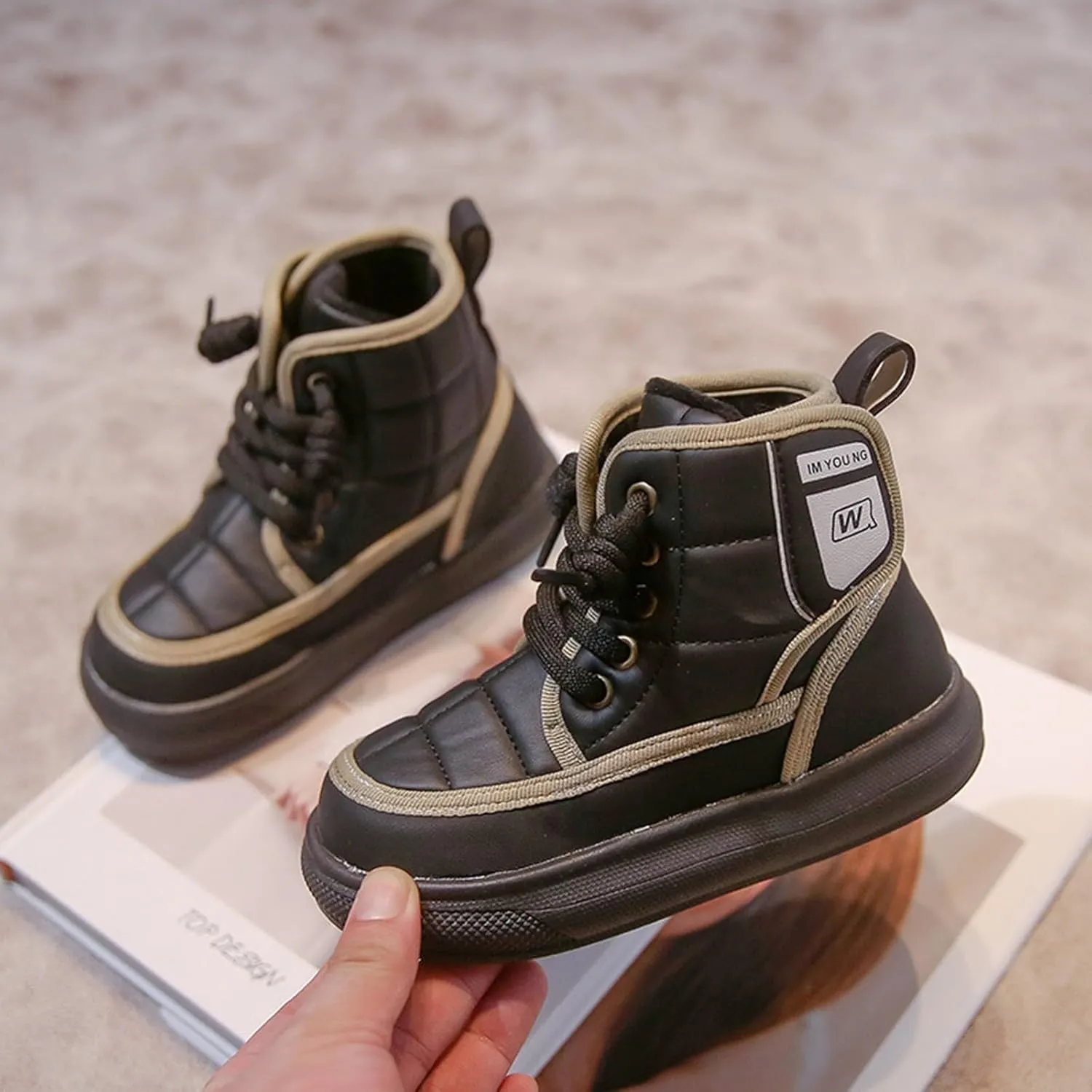 Little/Big Kids Snow Boots Boys Girls Winter Thicken Cozy Warm Nonslip Lightweight Outdoor Walking Hiking Shoes