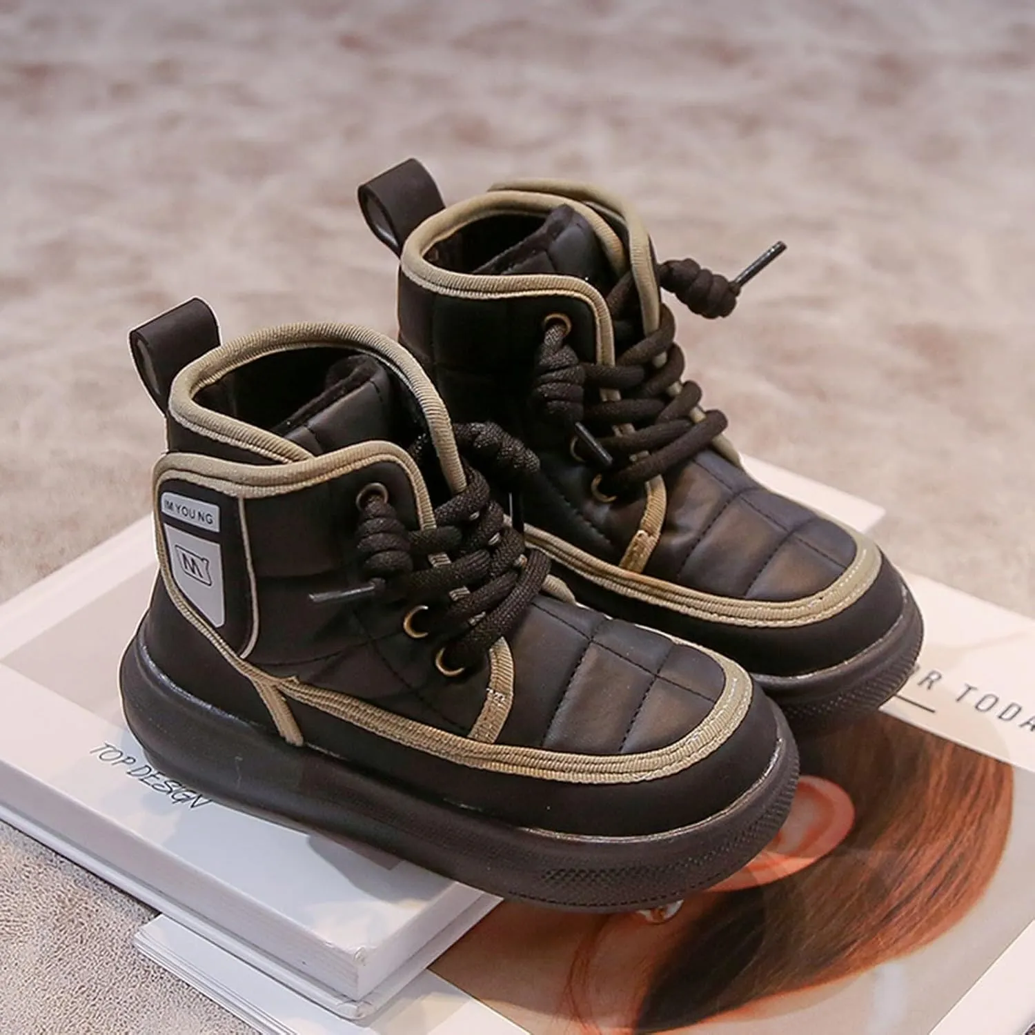 Little/Big Kids Snow Boots Boys Girls Winter Thicken Cozy Warm Nonslip Lightweight Outdoor Walking Hiking Shoes