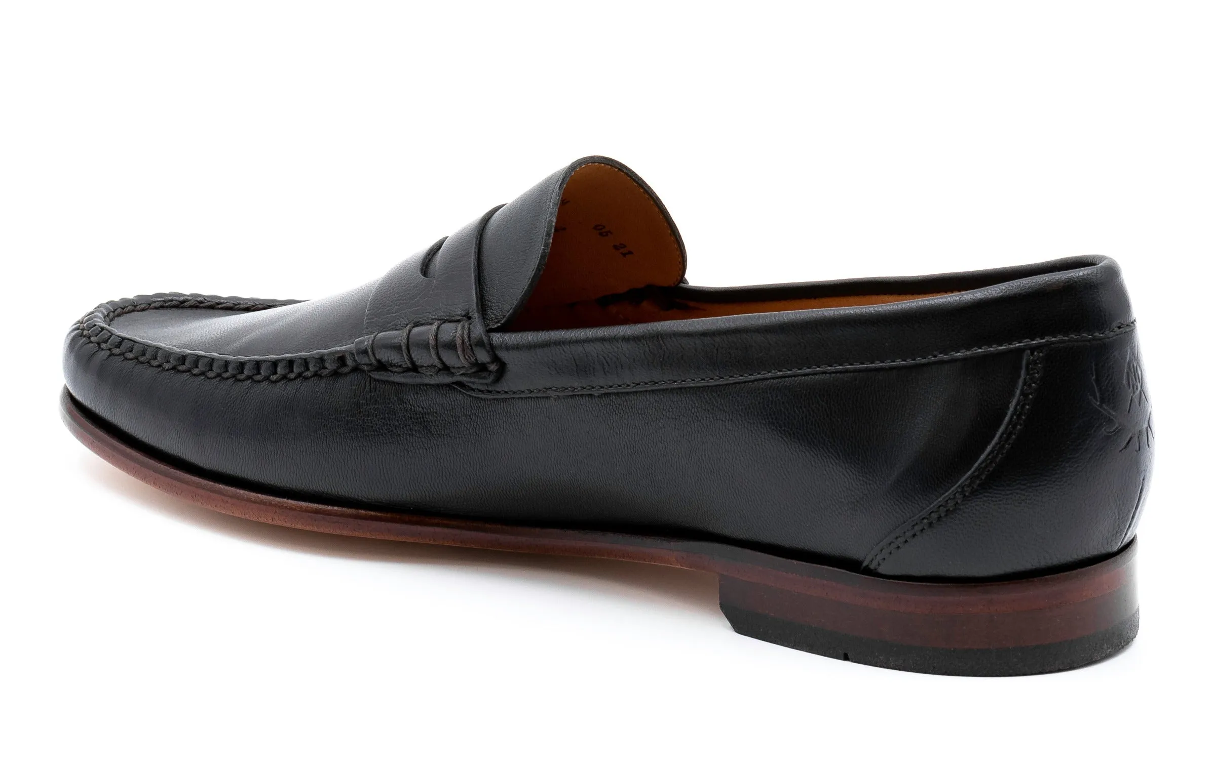 Maxwell Sheep Skin Penny Loafers - Black
