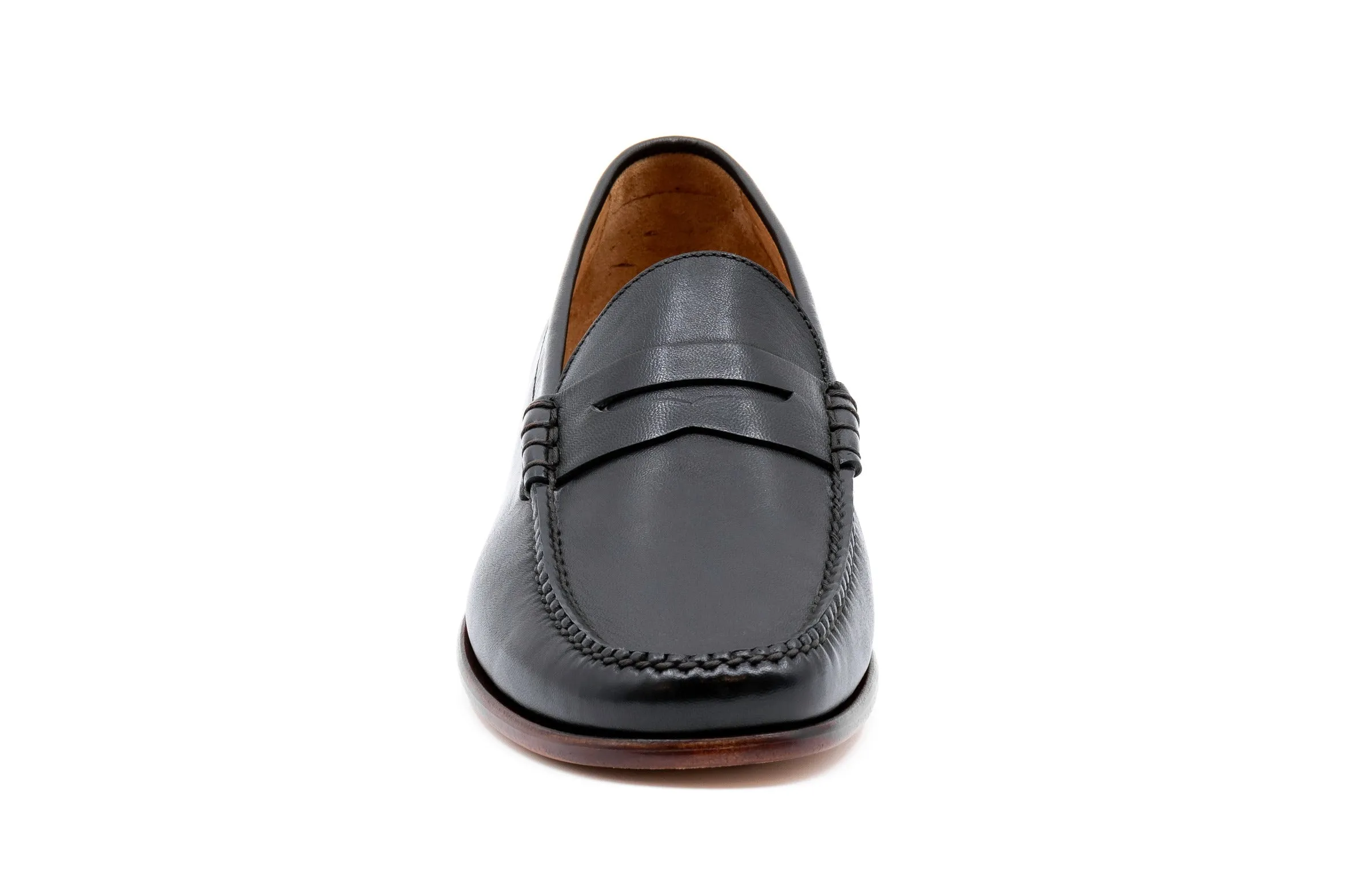 Maxwell Sheep Skin Penny Loafers - Black