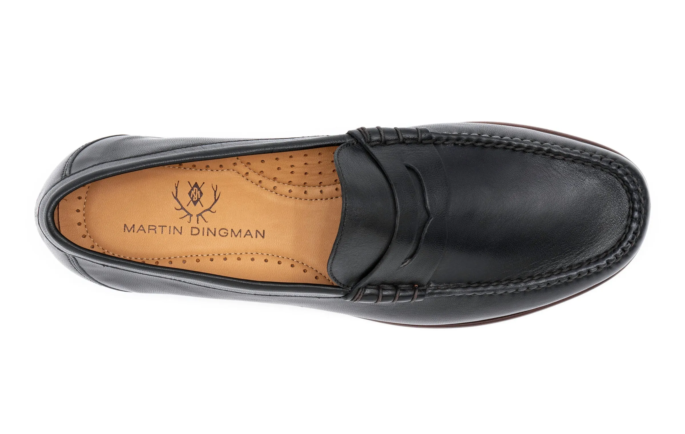 Maxwell Sheep Skin Penny Loafers - Black
