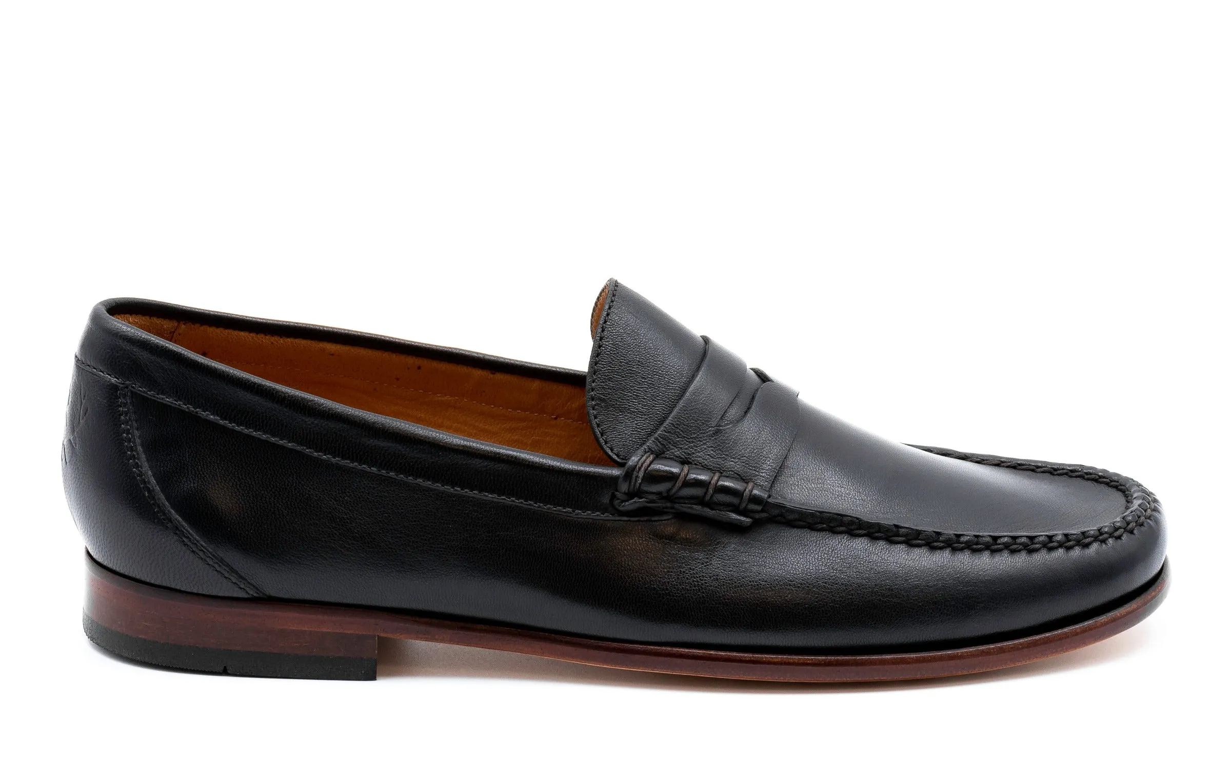 Maxwell Sheep Skin Penny Loafers - Black