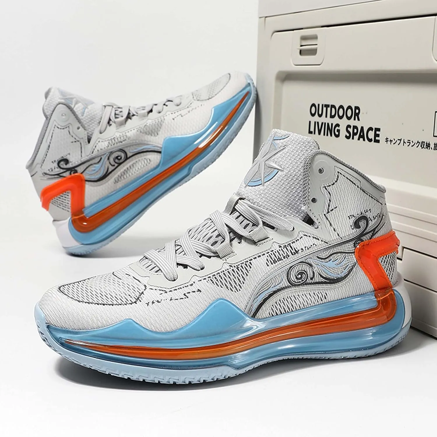 Men and Women Comfortable and Breathable Basketball Sneakers Mid Top Lace Up Non Slip Running Shoes Lightweight Carrying Casual Walking Shoes Durable Cross Training Shoes Skateboarding Shoes