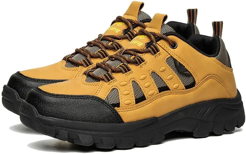 Men Non-Slip Climbing Shoes Waterproof Sports Hiking Shoes Cross-Country Running Shoes Outdoor Travel Camping Backpacking Shoes Comfortable Outdoor Sneakers