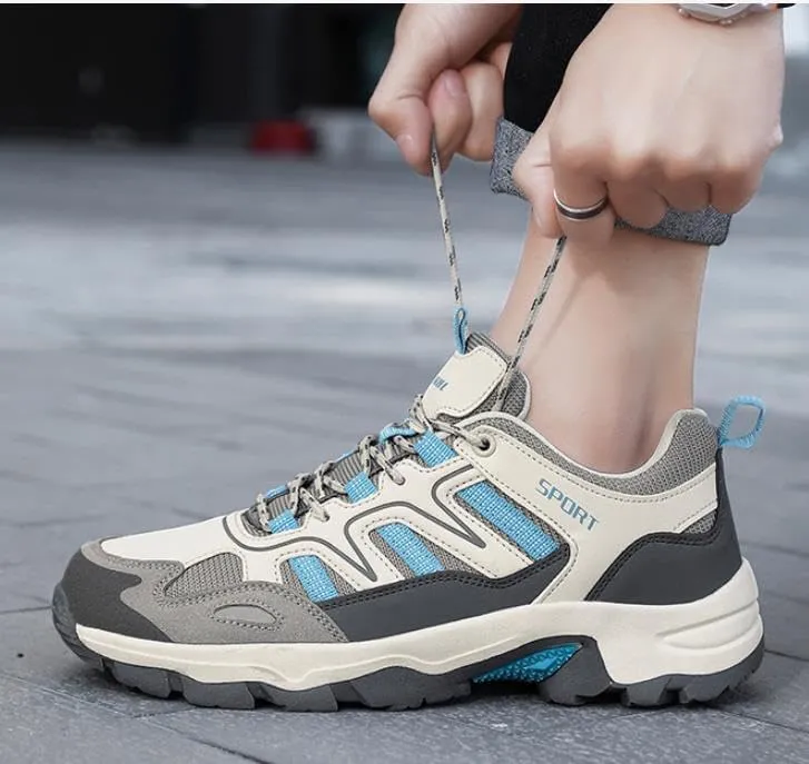 Men Non-Slip Climbing Shoes Waterproof Sports Hiking Shoes Cross-Country Running Shoes Outdoor Travel Camping Backpacking Shoes Comfortable Outdoor Sneakers
