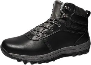 Men Warm Snow Boots Soft Sole Fur Lined Waterproof Winter Ankle Hiking Climbing Walking Booties