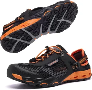 Mens Amphibious Water Shoes - Summer Hiking Athletic Water Sandals Closed Toe Aqua Sneakers