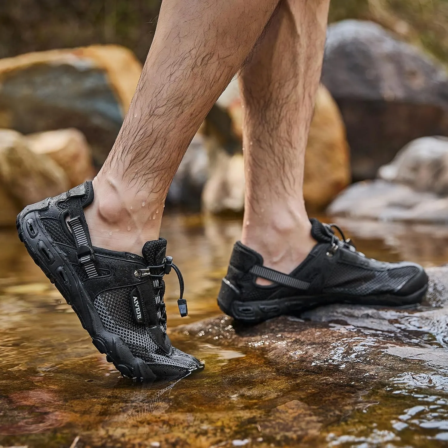 Men??s Amphibious Water Shoes - Summer Hiking Athletic Water Sandals Closed Toe Aqua Sneakers