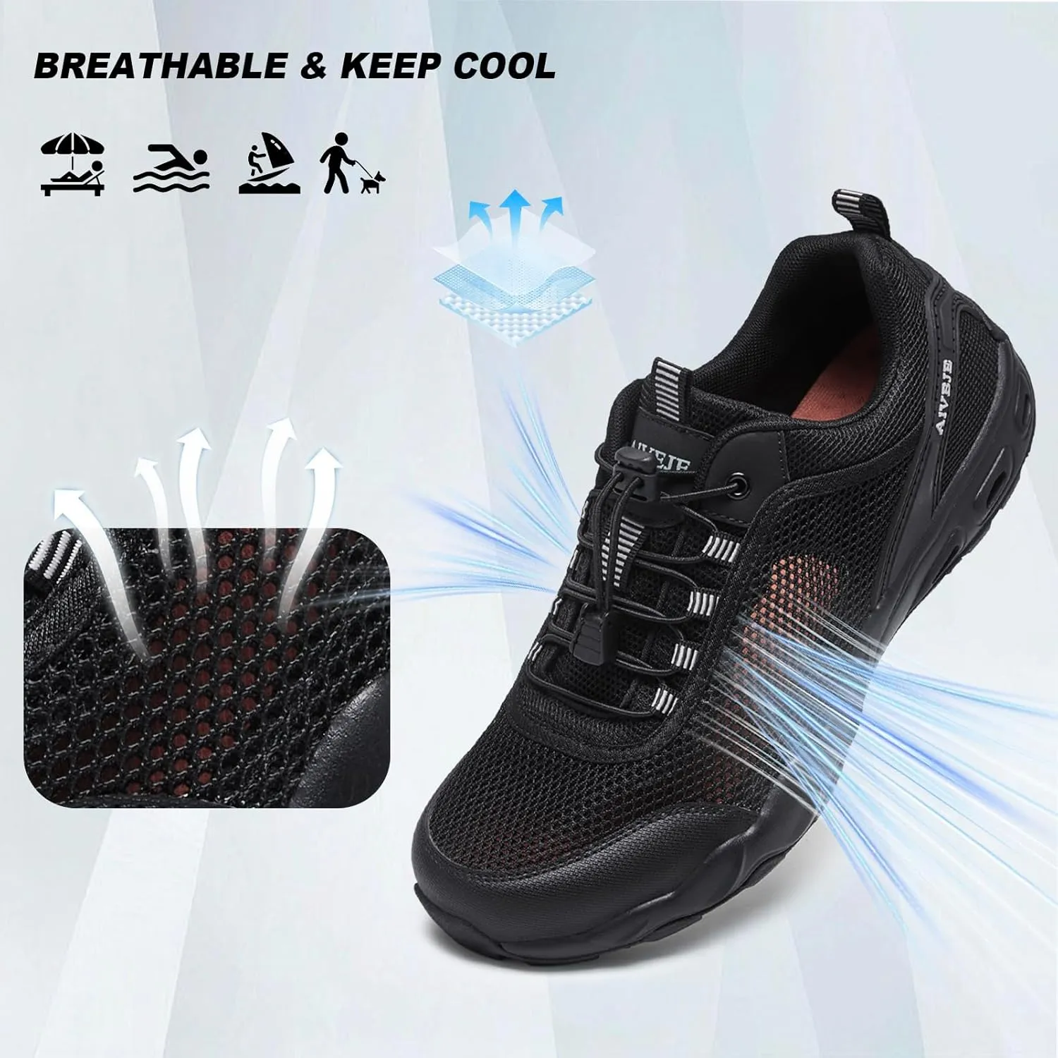 Men??s Amphibious Water Shoes - Summer Hiking Athletic Water Sandals Closed Toe Aqua Sneakers