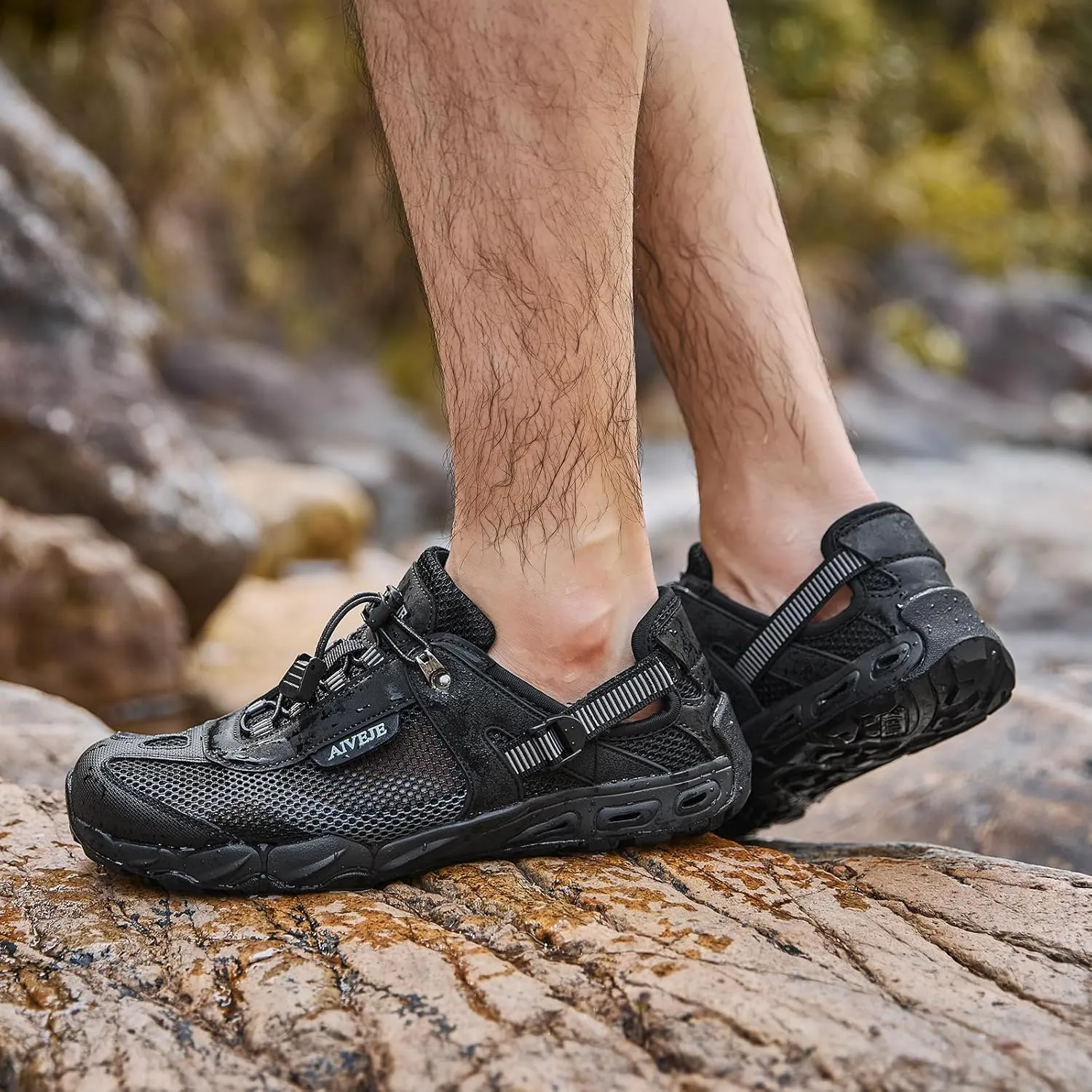 Men??s Amphibious Water Shoes - Summer Hiking Athletic Water Sandals Closed Toe Aqua Sneakers