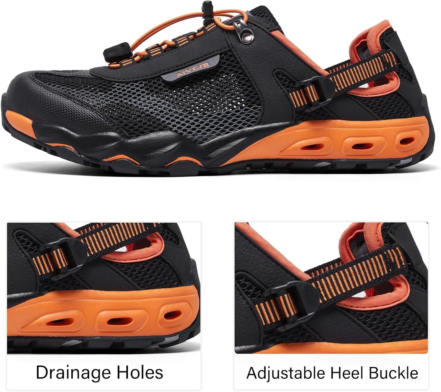 Mens Amphibious Water Shoes - Summer Hiking Athletic Water Sandals Closed Toe Aqua Sneakers
