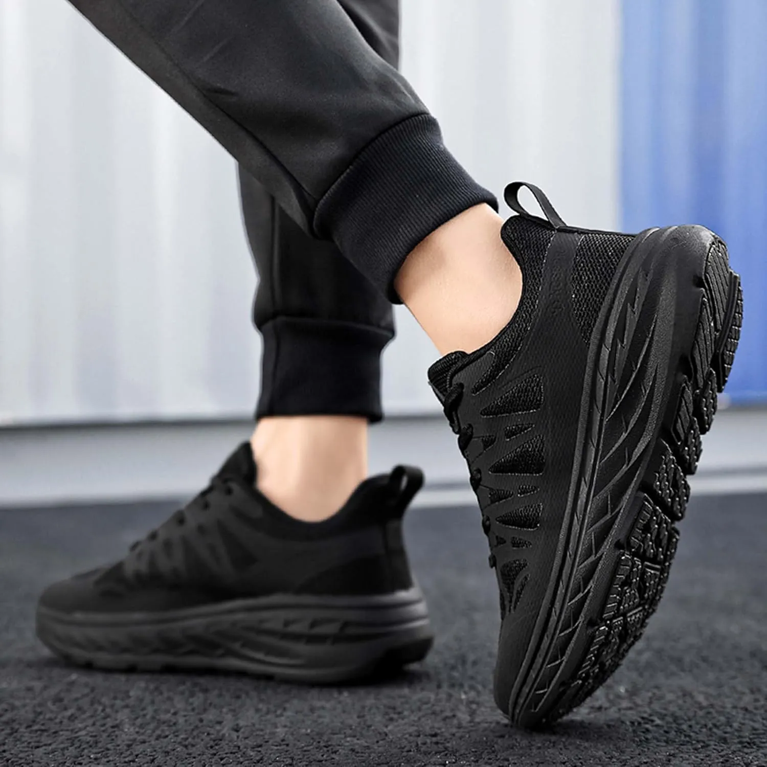Mens and Womens Low Top Lace Up Marathon Running Shoes Non Slip and Breathable Basketball Sneakers Badminton Competition Shoes High Jump Sneakers Hurdle Sneakers