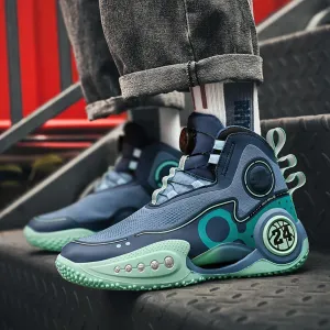 Mens Basketball Shoes Non Slip Sneakers Professional Basketball Sports Shoes for Men Running Shoes (Blue,5)