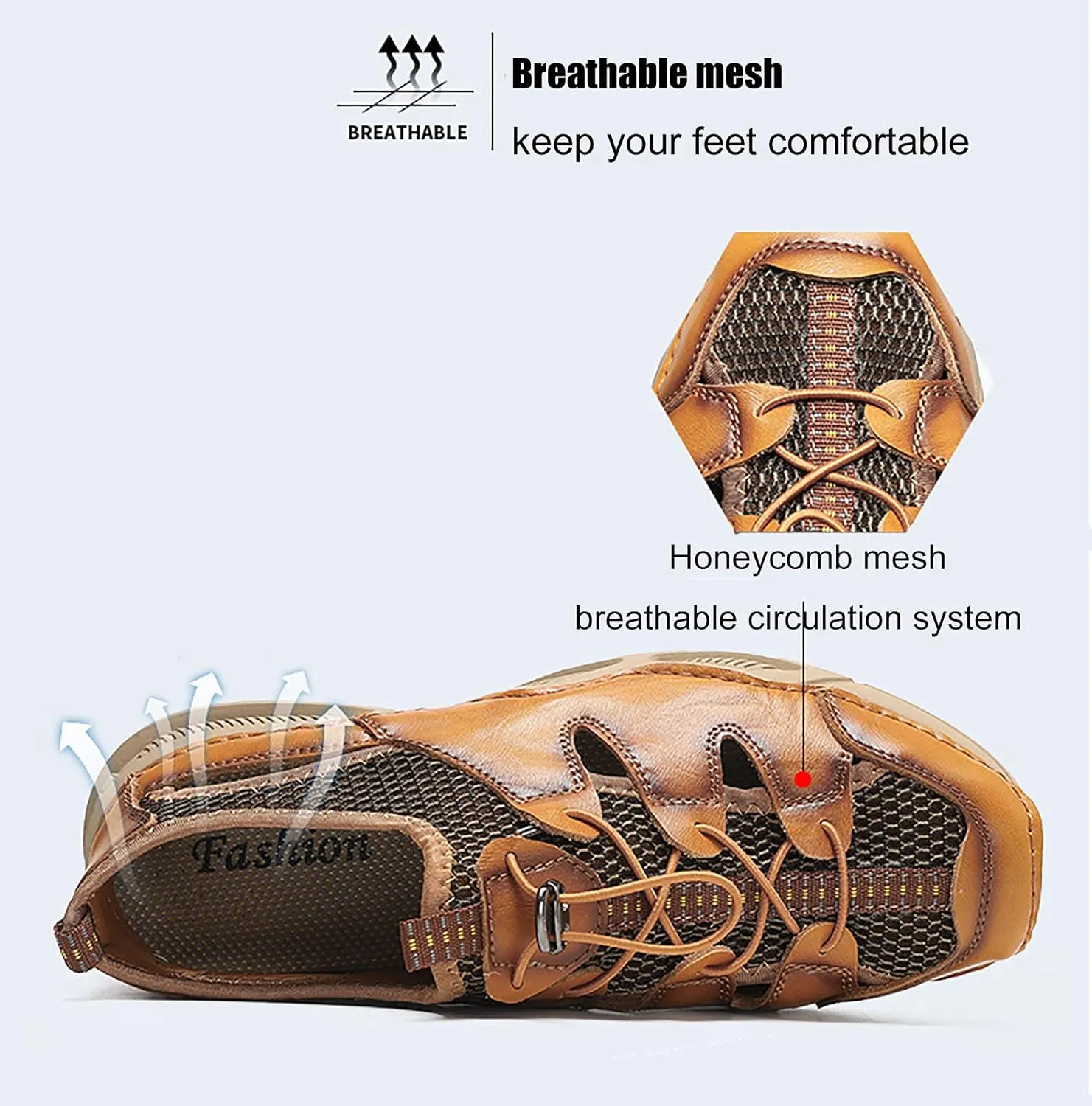 Men's Breathable Casual Shoes Lightweight Non-Slip Hiking Shoes Soft Bottom Outdoor Trekking Hiking Sneakers Backpacking Camping Climbing Shoes