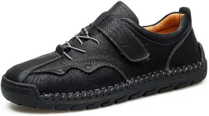 Mens Casual Driving Shoes Leather Loafers Lightweight Comfortable Oxford Vintage Slip Resistant Breathable