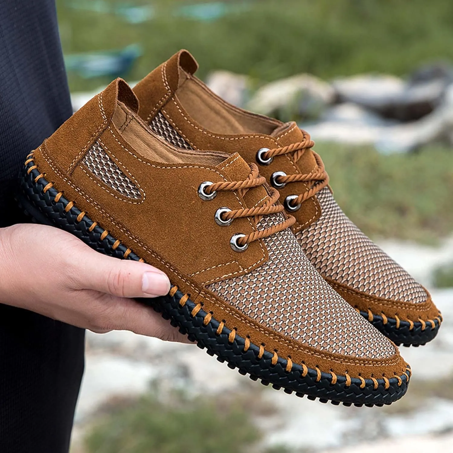 Men's Casual Sports Walking Shoes Breathable Comfortable Sneakers Mesh Soft Bottom Casual Shoes Outdoor Anti-slip Hiking Climbing Shoes
