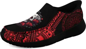 Men's Fashion Skull Canvas Shoes Women's Gothic Flower Slip-on Casual Sneaker Lightweight Breathable Summer Footwear