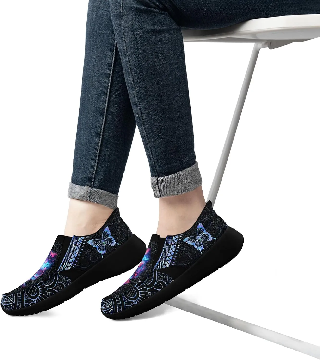 Men's Fashion Skull Canvas Shoes Women's Gothic Flower Slip-on Casual Sneaker Lightweight Breathable Summer Footwear