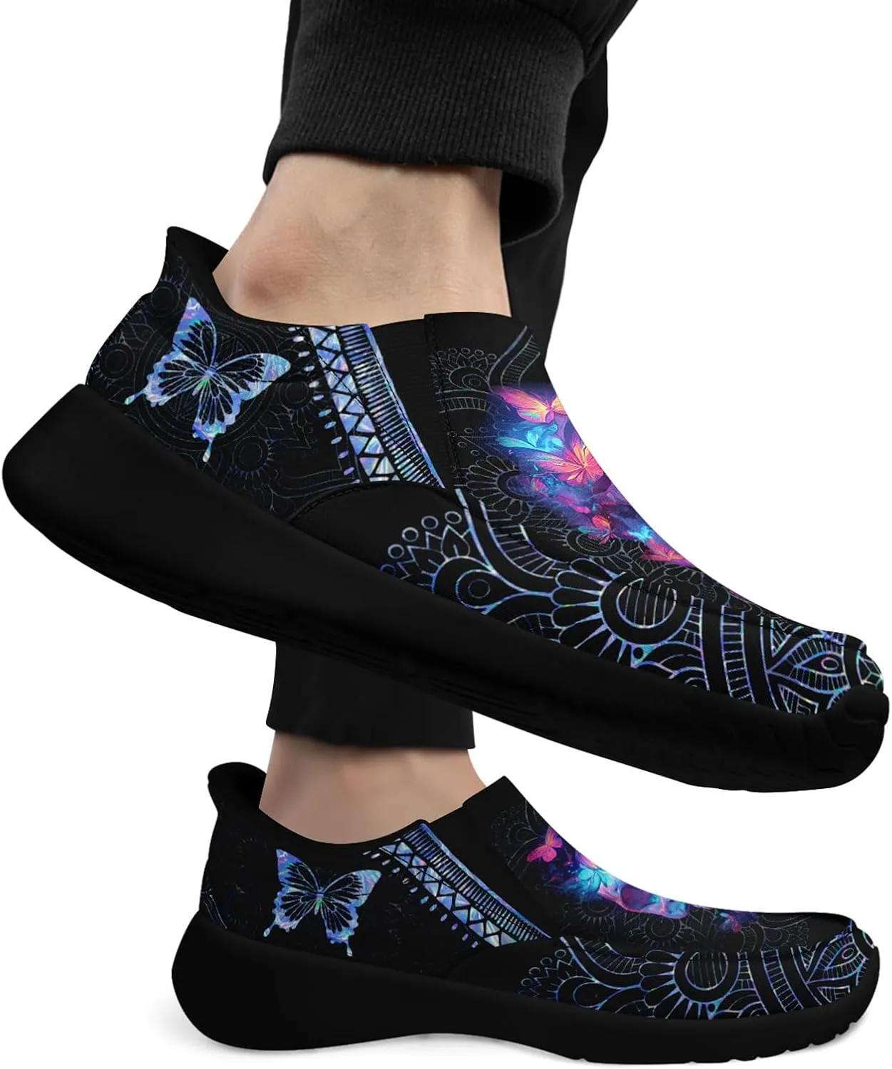 Men's Fashion Skull Canvas Shoes Women's Gothic Flower Slip-on Casual Sneaker Lightweight Breathable Summer Footwear