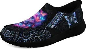 Men's Fashion Skull Canvas Shoes Women's Gothic Flower Slip-on Casual Sneaker Lightweight Breathable Summer Footwear