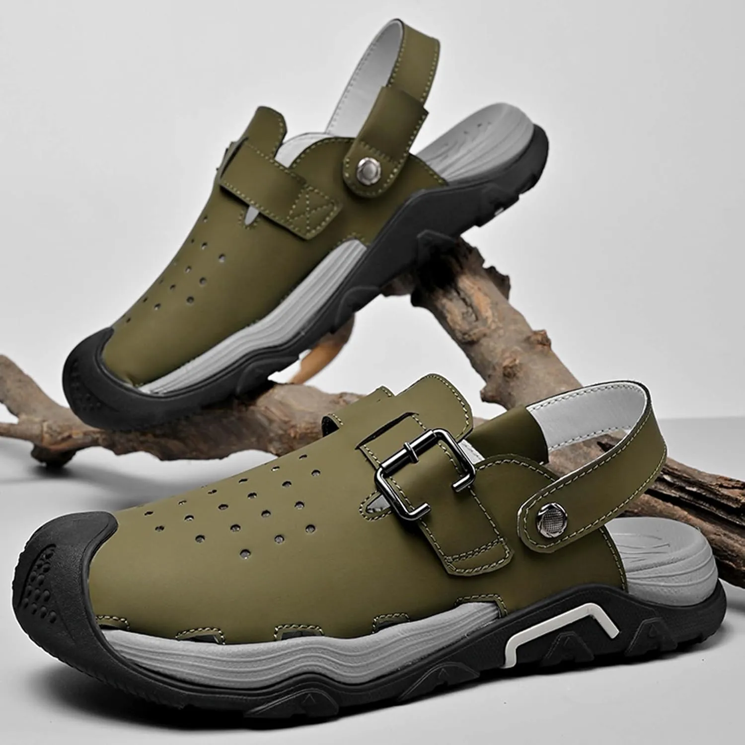 Men's Fashion Sports Sandals Adjustable Heel Slippers Slippers Outdoor Fisherman Pool Beach Shoes Outdoor Hiking Climbing Camping Shoes