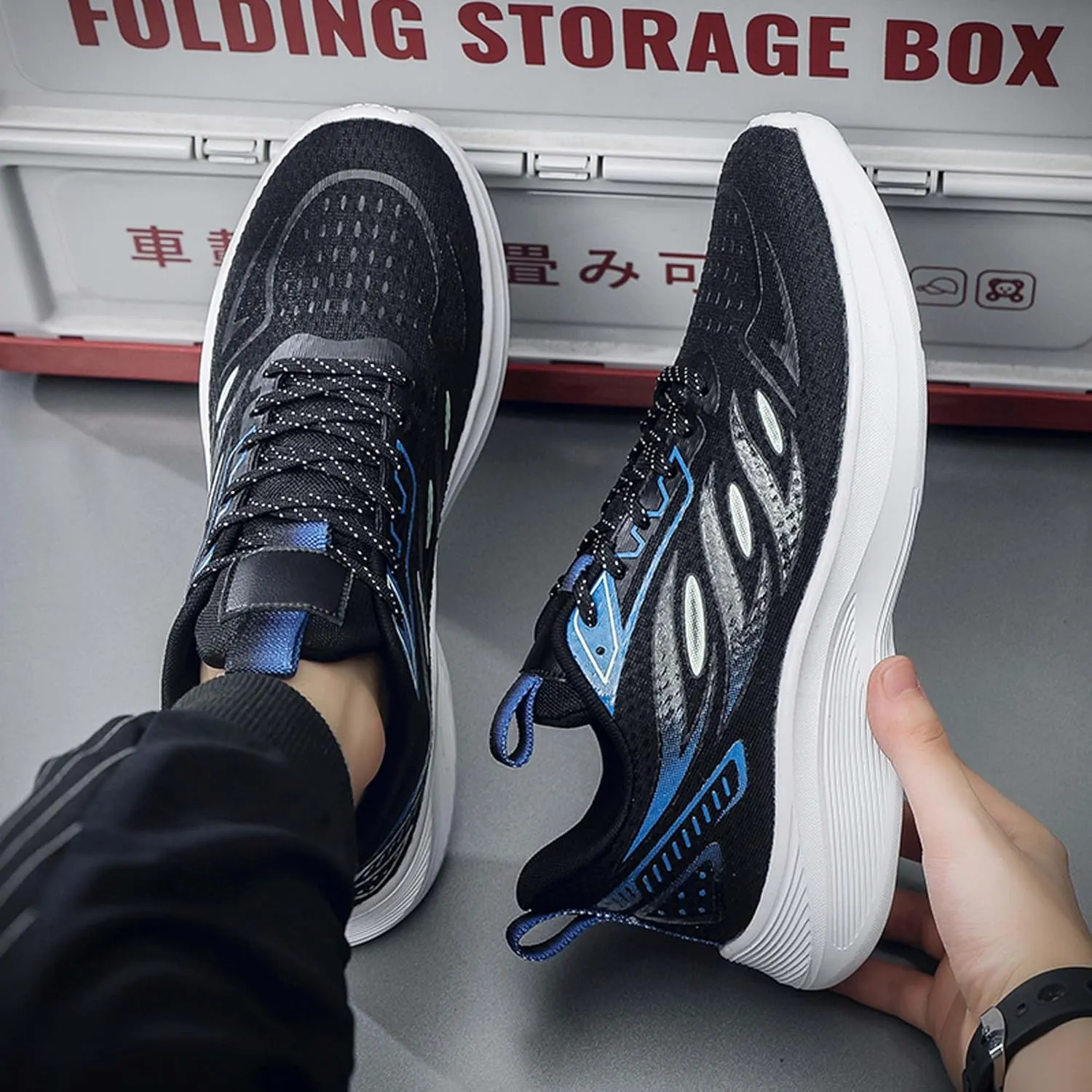Men's Fashionable Comfortable Breathable Mesh Running Shoes, Wear-Resistant Non Slip Soft Sole Casual Walking Shoes, Men's Volleyball Shoes, Jogging Shoes, Black Tennis Shoes