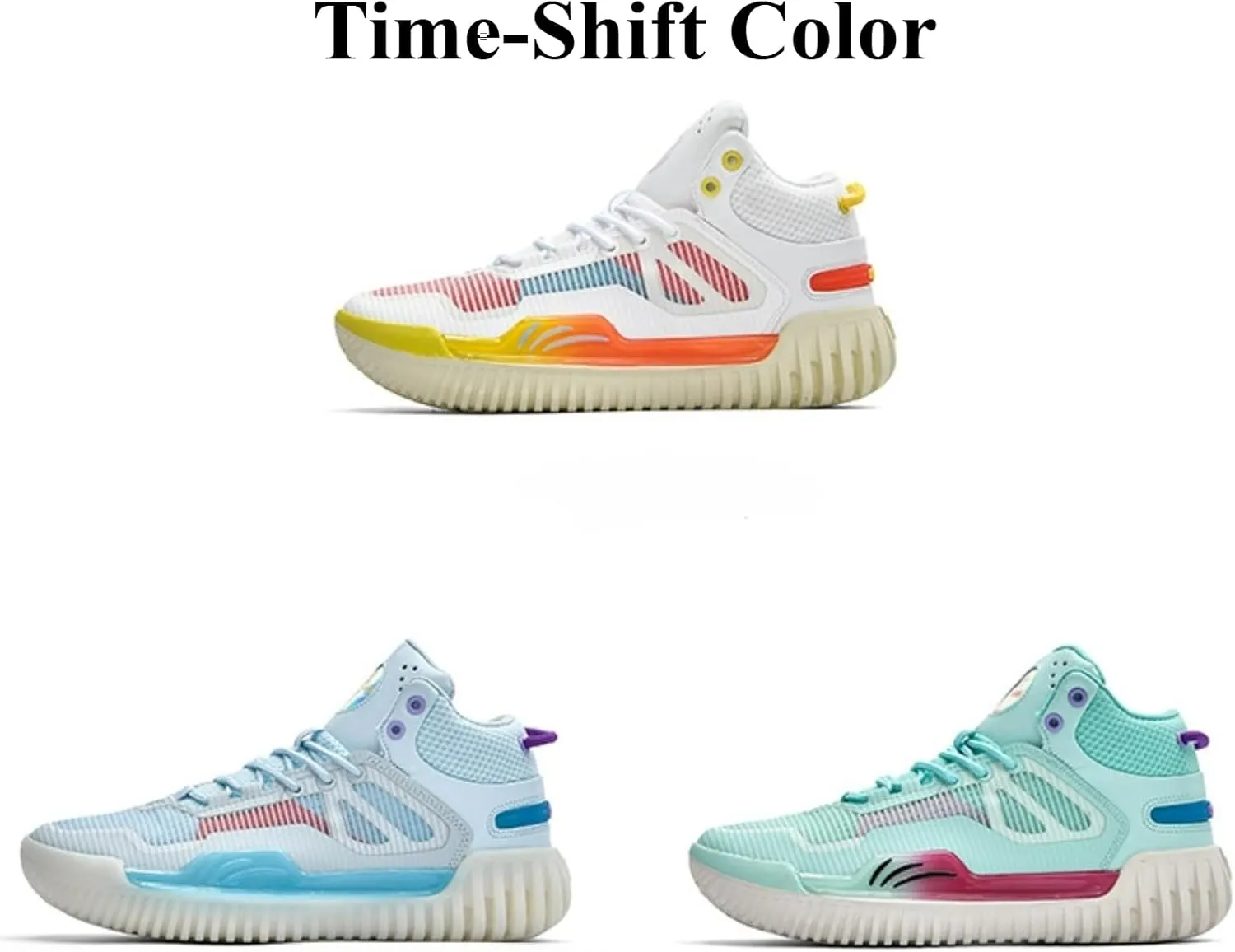 Men's High Top Basketball Shoes - Breathable Mesh Training Sneakers for Sports, Elastic Cushioning Anti-Slip