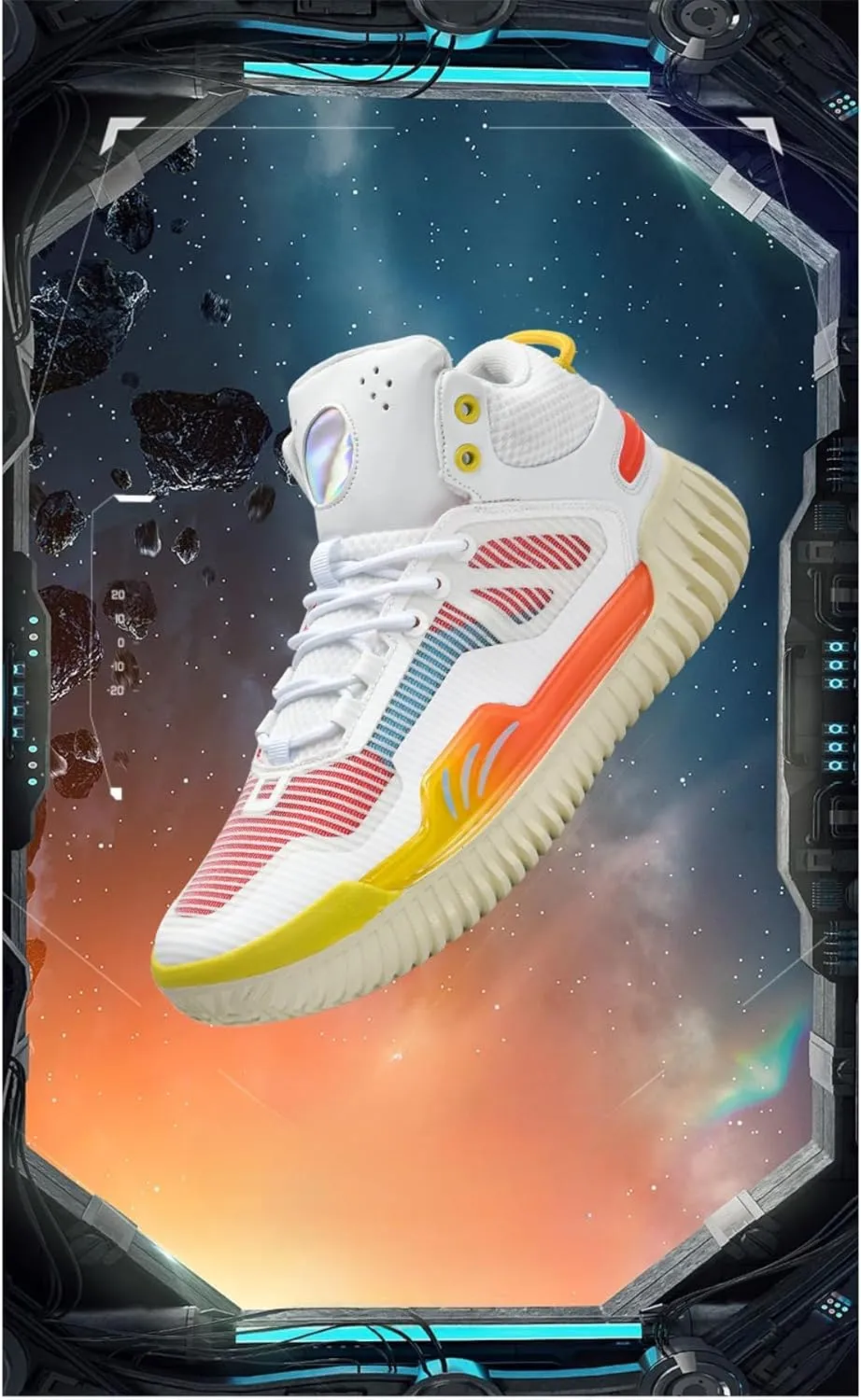 Men's High Top Basketball Shoes - Breathable Mesh Training Sneakers for Sports, Elastic Cushioning Anti-Slip
