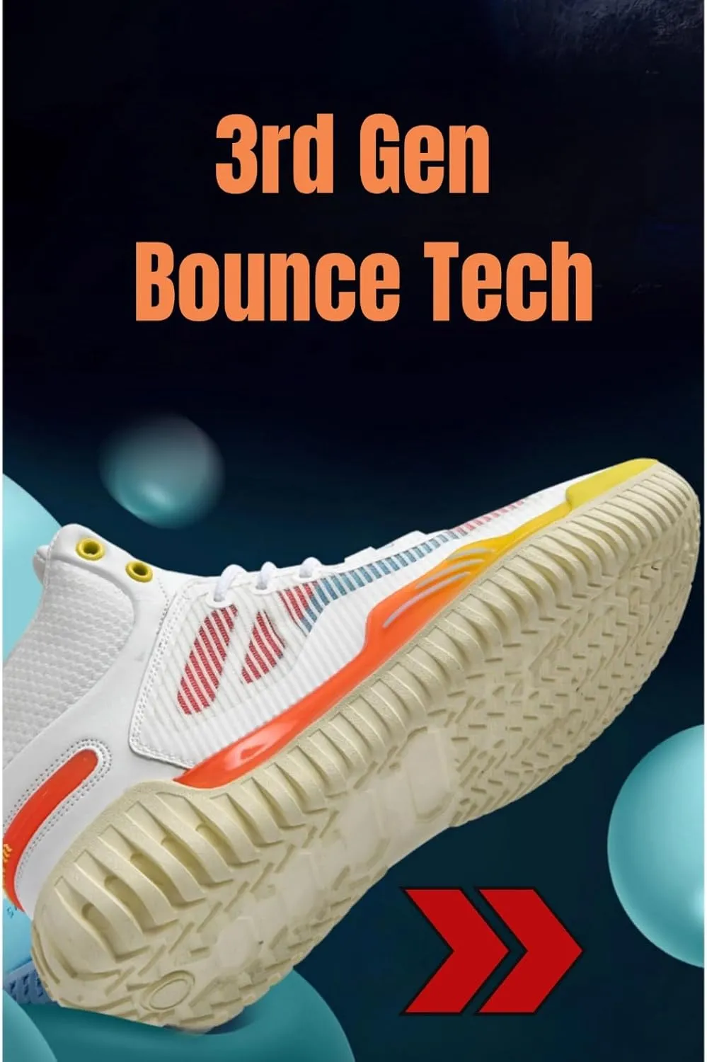 Men's High Top Basketball Shoes - Breathable Mesh Training Sneakers for Sports, Elastic Cushioning Anti-Slip
