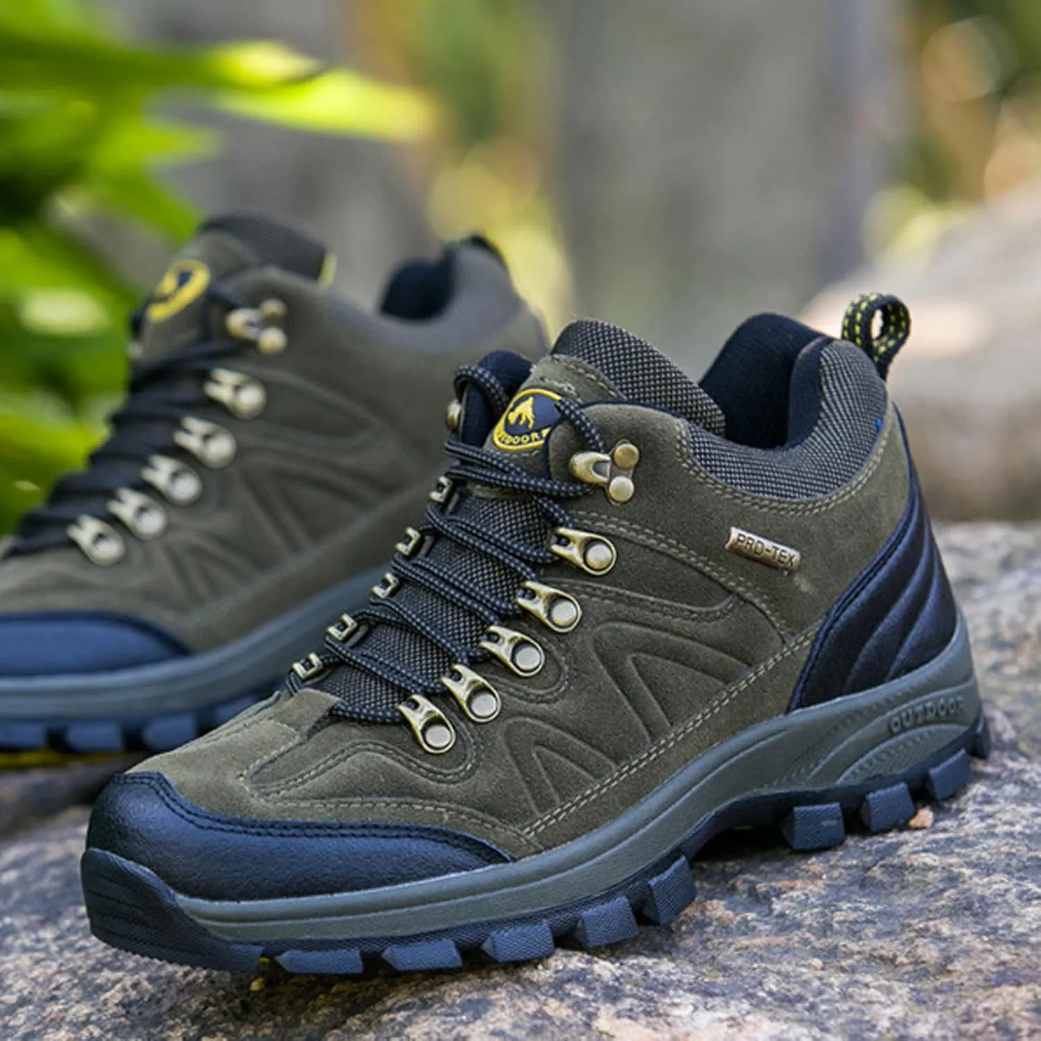 Men's Hiking Boots Low-top Spoty Travel Non-Slip Climbing Trekking Trail Shoes for Women
