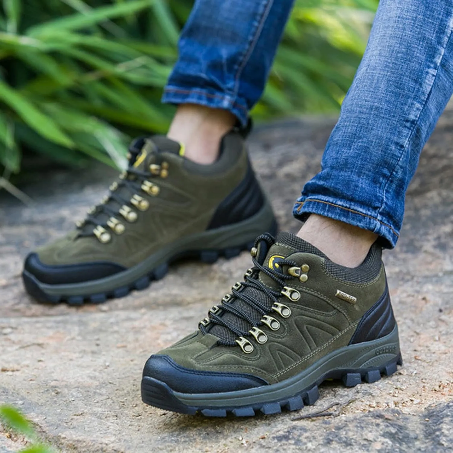 Men's Hiking Boots Low-top Spoty Travel Non-Slip Climbing Trekking Trail Shoes for Women