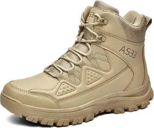 Men's Lace Up Breathable High Top Boots Waterproof Tactical Boots Military Army Outdoor Shoes For Hiking Climbing