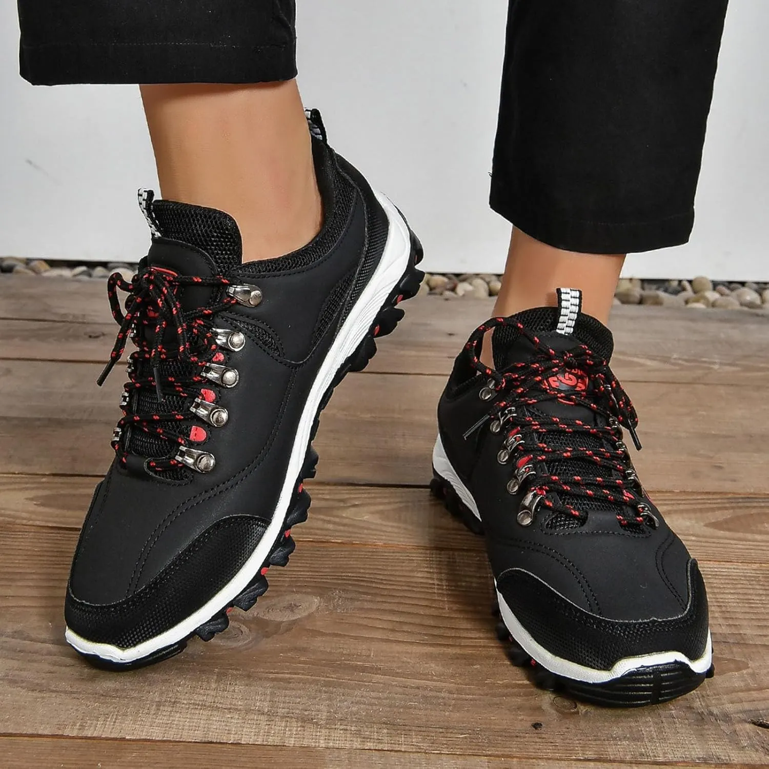 Men's Lace Up Sneakers Lightweight Non Slip Sneakers Arch Support Versatile Walking Shoes Comfort Workout Shoe
