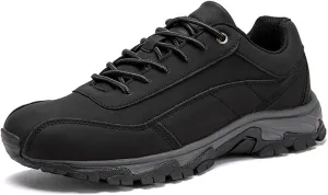 Men's Outdoor Leather Waterproof Hiking Shoes Lightweight Non-Slip Breathable Hike Trekking Trails Shoe Suitable for Hikers, Camping.
