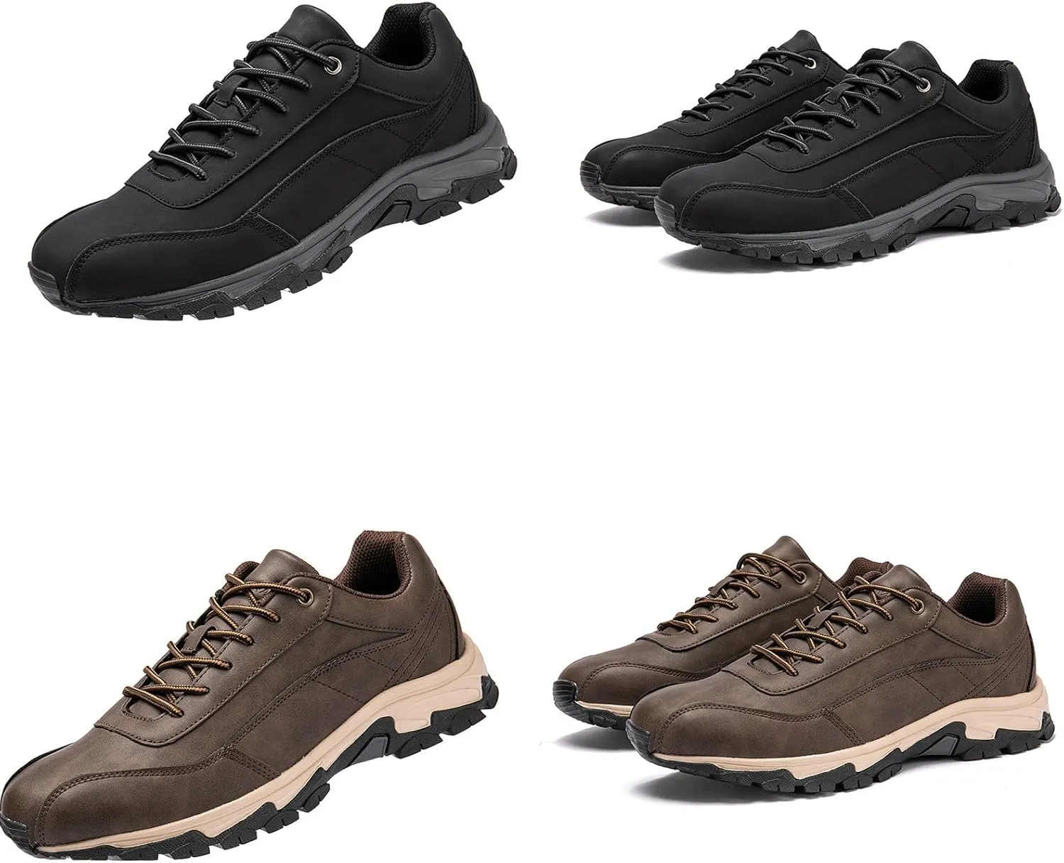 Men's Outdoor Leather Waterproof Hiking Shoes Lightweight Non-Slip Breathable Hike Trekking Trails Shoe Suitable for Hikers, Camping.