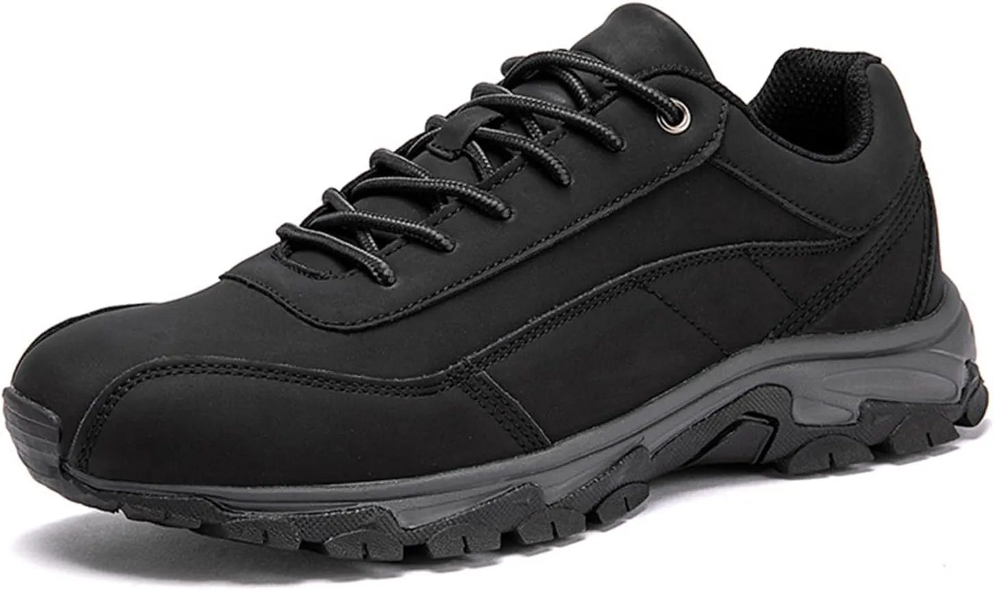 Men's Outdoor Leather Waterproof Hiking Shoes Lightweight Non-Slip Breathable Hike Trekking Trails Shoe Suitable for Hikers, Camping.