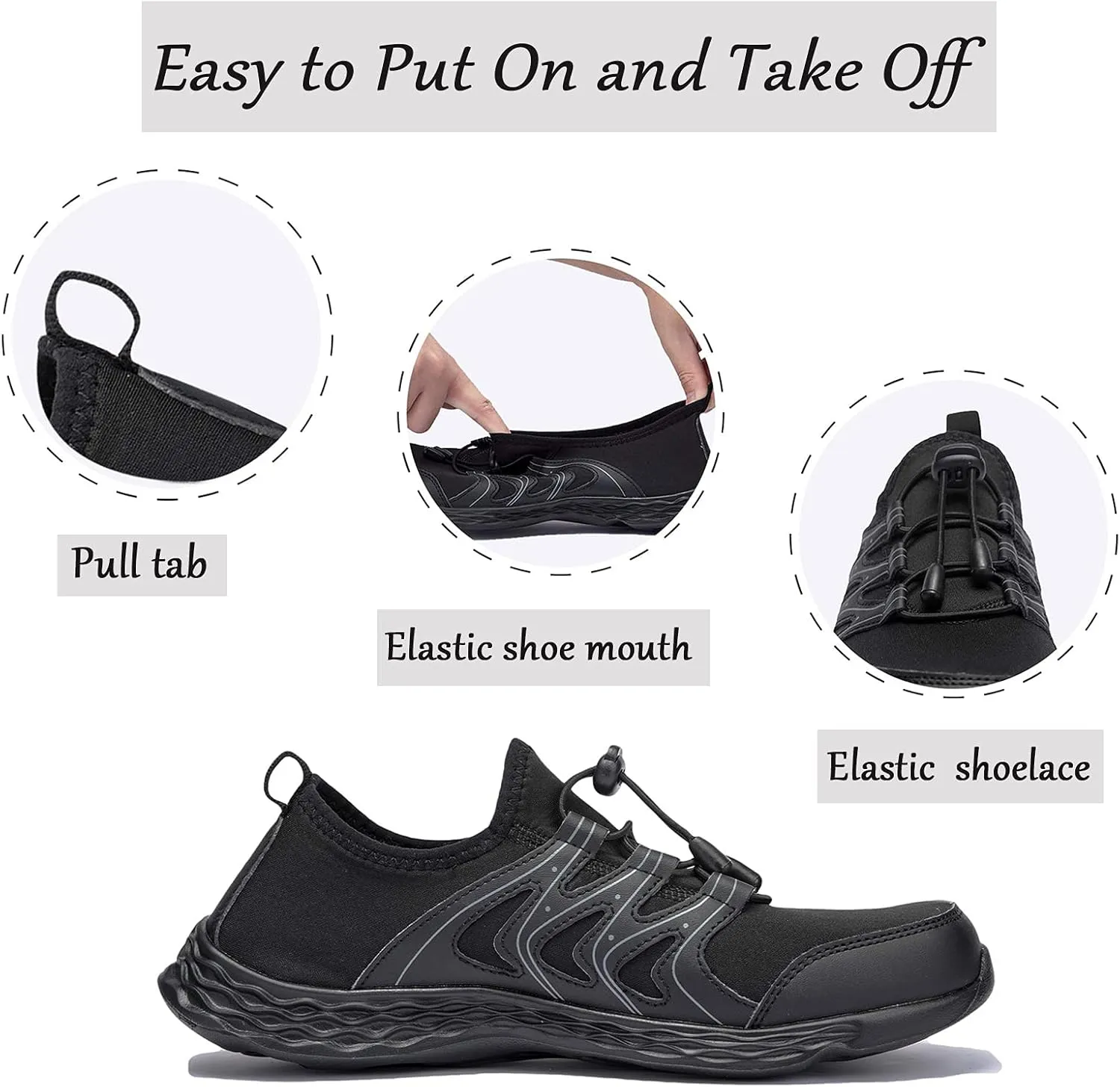 Men's Quick Dry Water Shoes Lightweight Slip on Athletic Water Sport Walking Shoes