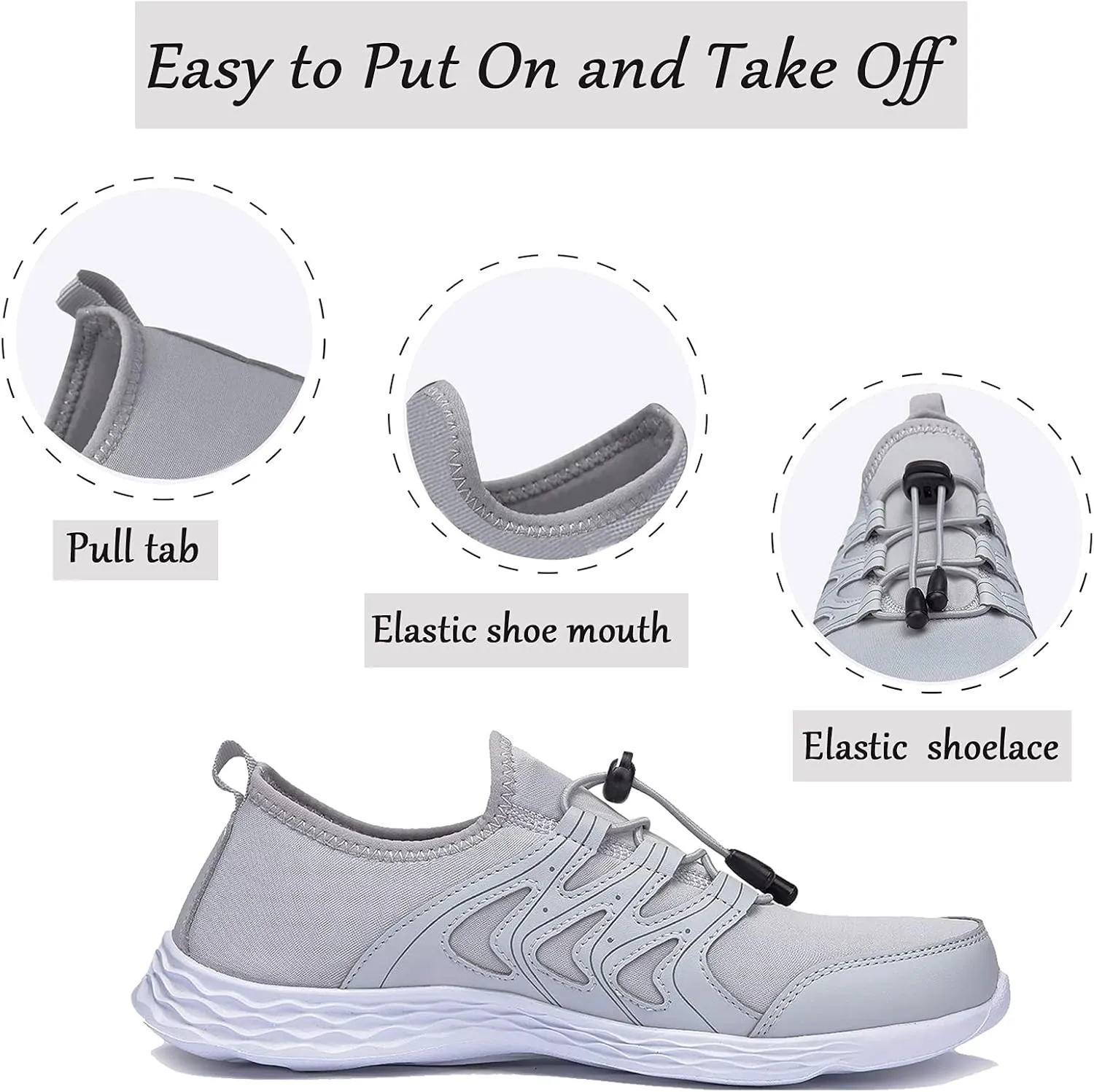 Men's Quick Dry Water Shoes Lightweight Slip on Athletic Water Sport Walking Shoes
