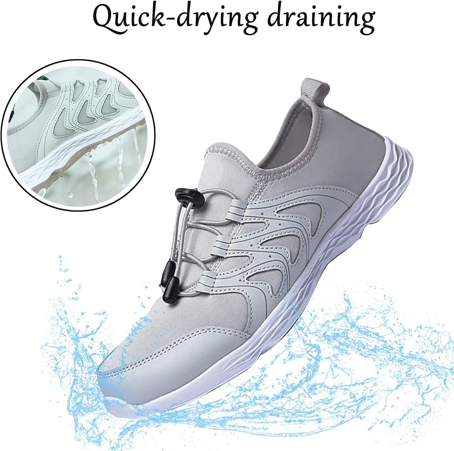 Men's Quick Dry Water Shoes Lightweight Slip on Athletic Water Sport Walking Shoes