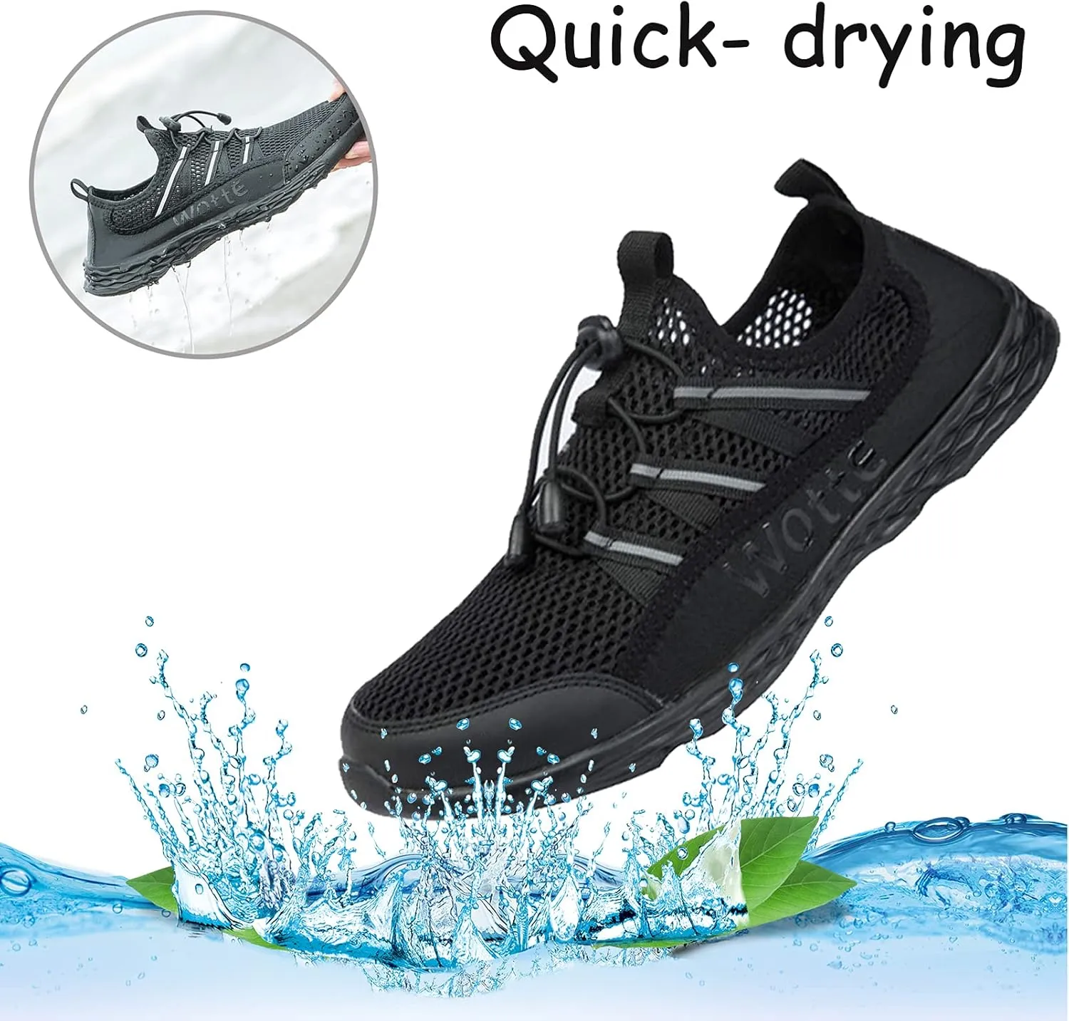 Men's Quick Dry Water Shoes Lightweight Slip on Athletic Water Sport Walking Shoes
