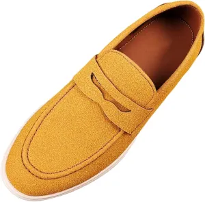 Men's Slip On Loafers Comfortable Soft Sole Suede Driving Shoes Breathable Lightweight Walking Travel Work Casual