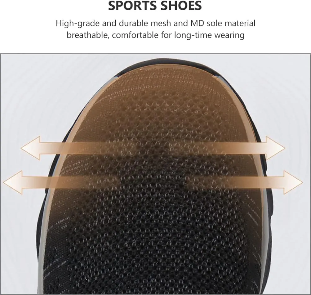 Mens Sneakers Slip on Tieless Running Shoes Mesh Trainers Breathable Gym Sports Shoes Anti Slip Climbing Walking Shoes