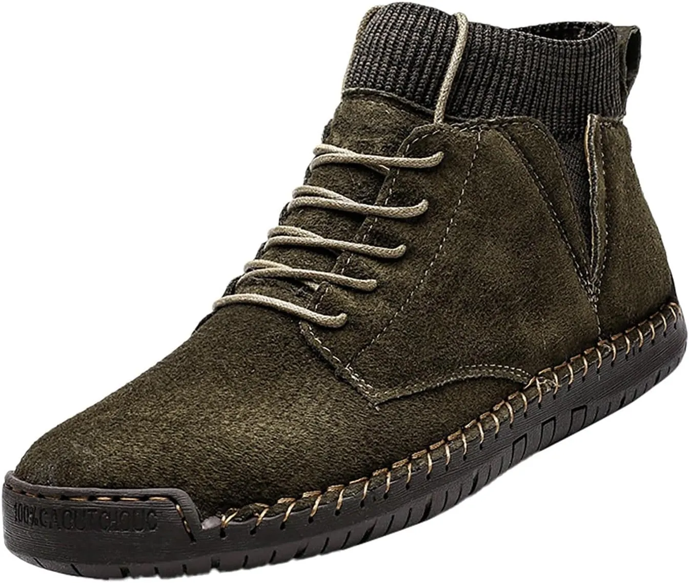 Mens Snow Boots Warm Fur Lined Winter Boots Lace Up Waterproof Non Slip Outdoor Lightweight Ankle Boots Hiking Shoes Work Trekking Boot