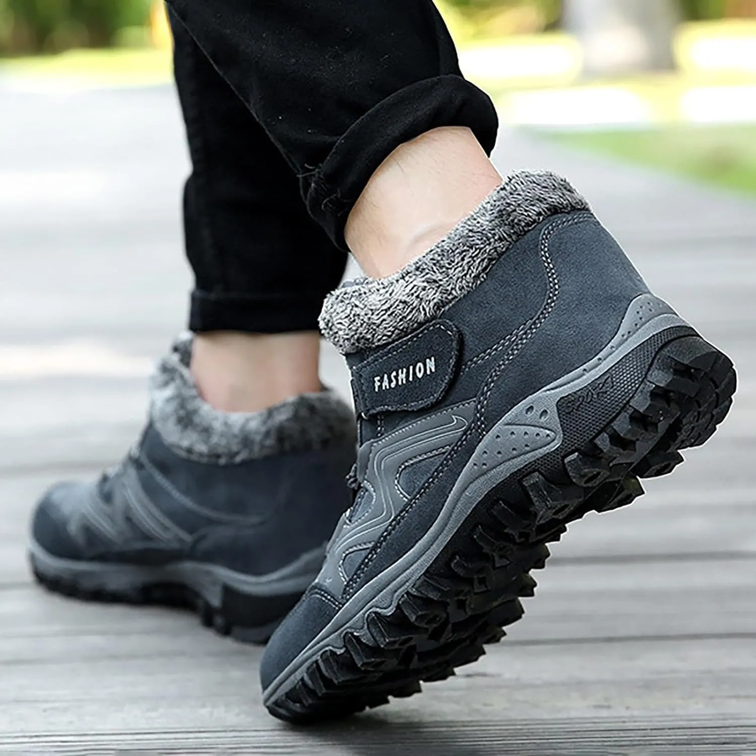 Men's Snow Boots Warm Furry Lined Footwear Waterproof Outdoor Comfort Winter Boots Non-slip Cold Weather Shoes Hiking Boot Trekking Boots