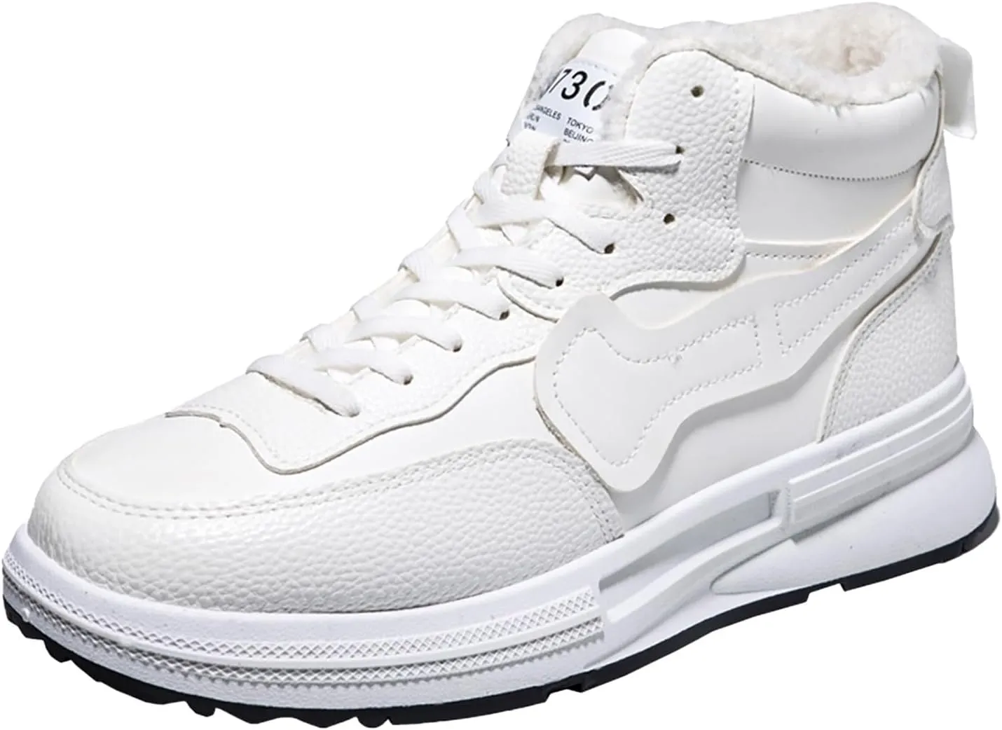 Men's Snow Boots Waterproof Warm Furry Lined Winter Boots Lace Up Sneakers Cold Weather Anti-Slip Ankle Boots Slip on Athletic Lightweight Hiking Shoes