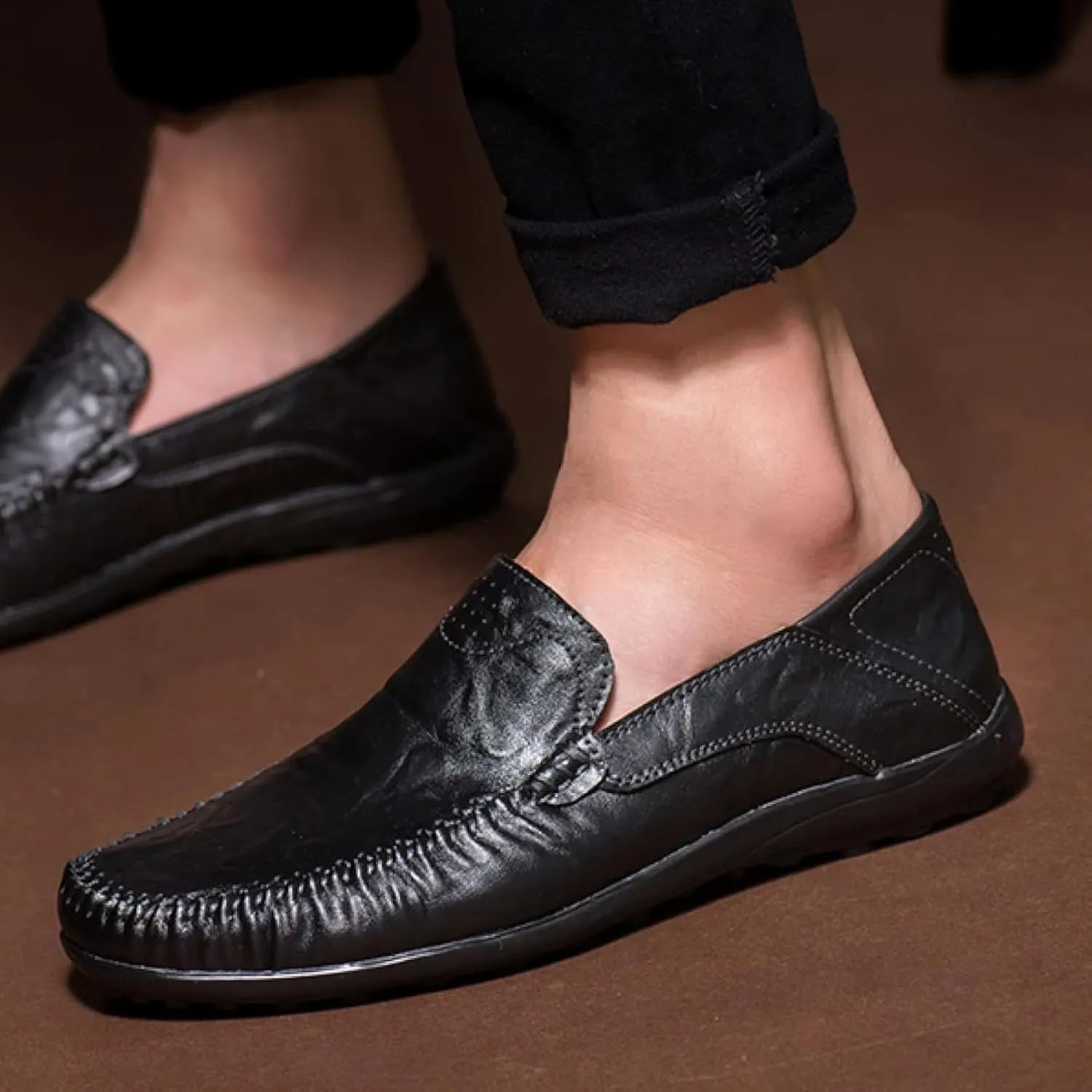Men's Soft Penny Loafers, Casual Flat Shoes, Driving Boat Shoes, Summer Outdoor Men's Sliding Sleeve Flat Shoes