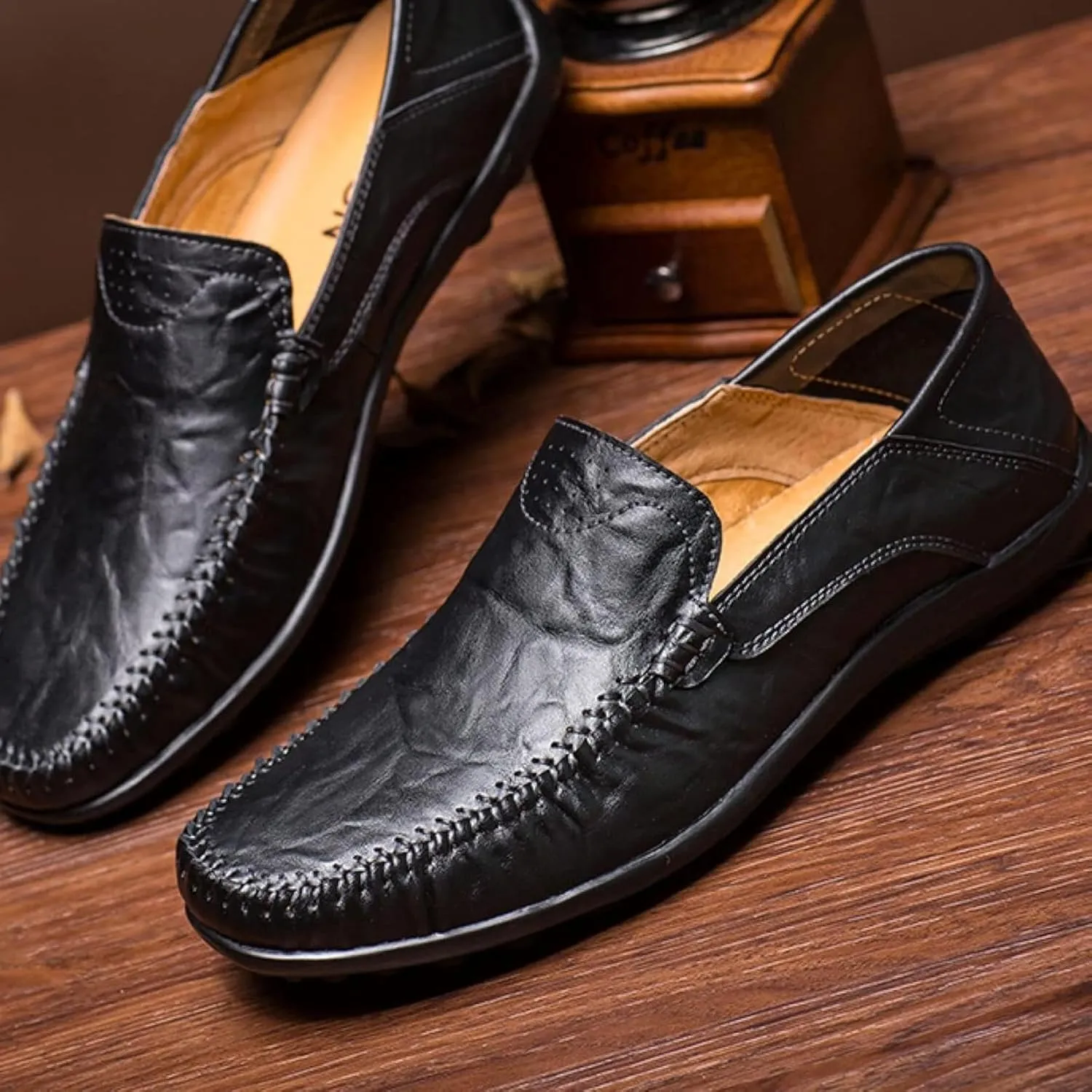 Men's Soft Penny Loafers, Casual Flat Shoes, Driving Boat Shoes, Summer Outdoor Men's Sliding Sleeve Flat Shoes