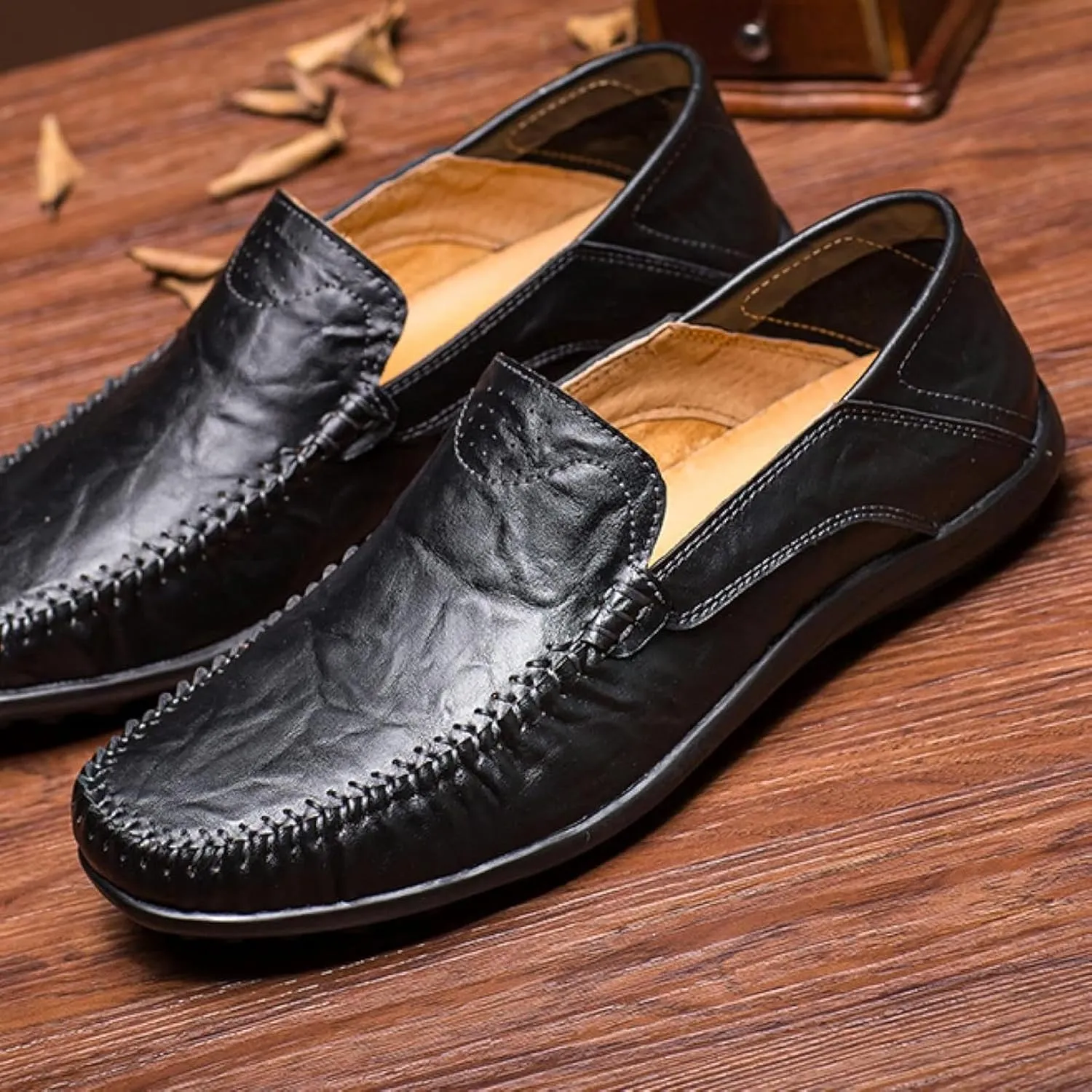 Men's Soft Penny Loafers, Casual Flat Shoes, Driving Boat Shoes, Summer Outdoor Men's Sliding Sleeve Flat Shoes