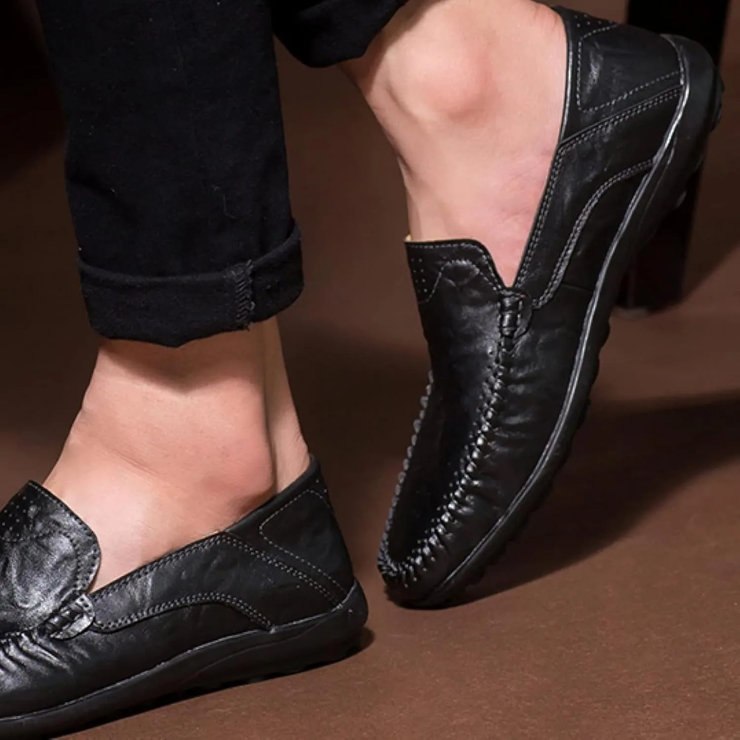 Men's Soft Penny Loafers, Casual Flat Shoes, Driving Boat Shoes, Summer Outdoor Men's Sliding Sleeve Flat Shoes